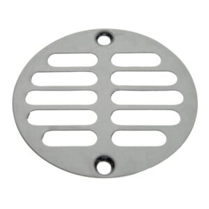danco 88921 slotted design shower drain strainer, for use with 3-3/8 in shower drains, steel, chrome plated