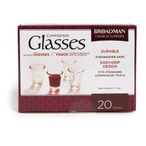 broadman church supplies glass communion cups, 20 count