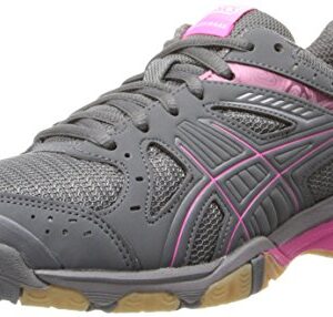 ASICS Women's Gel 1150V Volley Ball Shoe,Smoke/Knock Out Pink/Silver,8 M US