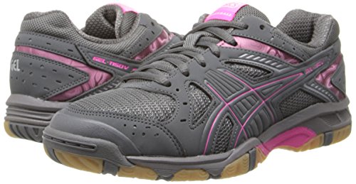 ASICS Women's Gel 1150V Volley Ball Shoe,Smoke/Knock Out Pink/Silver,8 M US