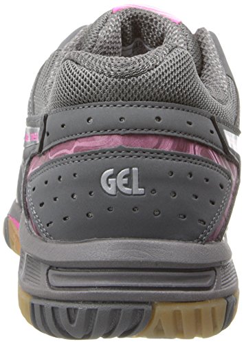 ASICS Women's Gel 1150V Volley Ball Shoe,Smoke/Knock Out Pink/Silver,8 M US