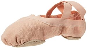 bloch unisex-adult dance women's synchrony split sole stretch canvas ballet slipper/shoe, pink, 2 narrow
