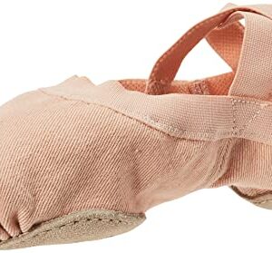 Bloch Unisex-Adult Dance Women's Synchrony Split Sole Stretch Canvas Ballet Slipper/Shoe, Pink, 2 Narrow