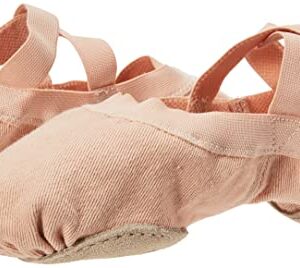 Bloch Unisex-Adult Dance Women's Synchrony Split Sole Stretch Canvas Ballet Slipper/Shoe, Pink, 2 Narrow