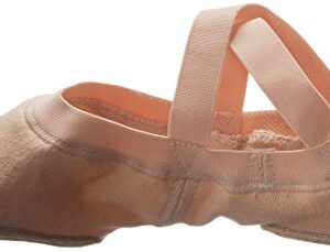 Bloch Unisex-Adult Dance Women's Synchrony Split Sole Stretch Canvas Ballet Slipper/Shoe, Pink, 2 Narrow