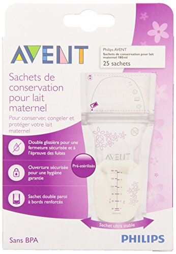 Philips AVENT Breast Milk Storage Bags, 6 Ounce, 25 Count