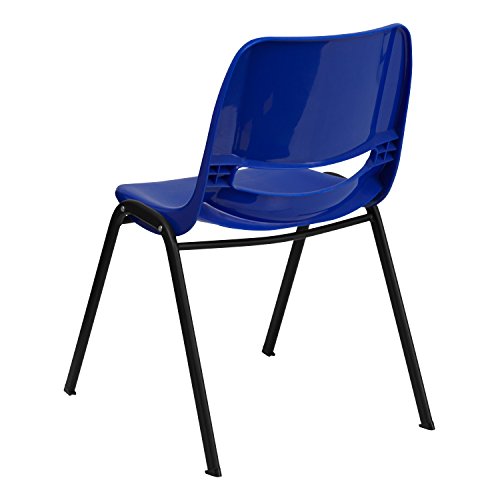 Flash Furniture HERCULES Series 661 lb. Capacity Navy Ergonomic Shell Stack Chair with Black Frame and 16'' Seat Height