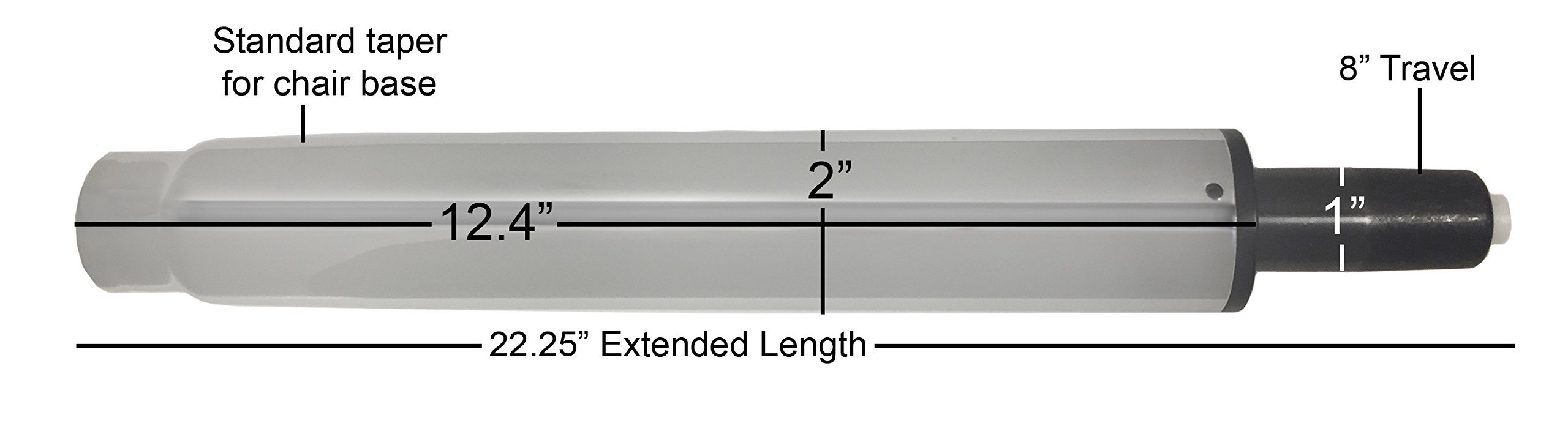 Replacement Chrome Gas Lift Pneumatic Cylinder - Medium Drafting Stool Height - S6132