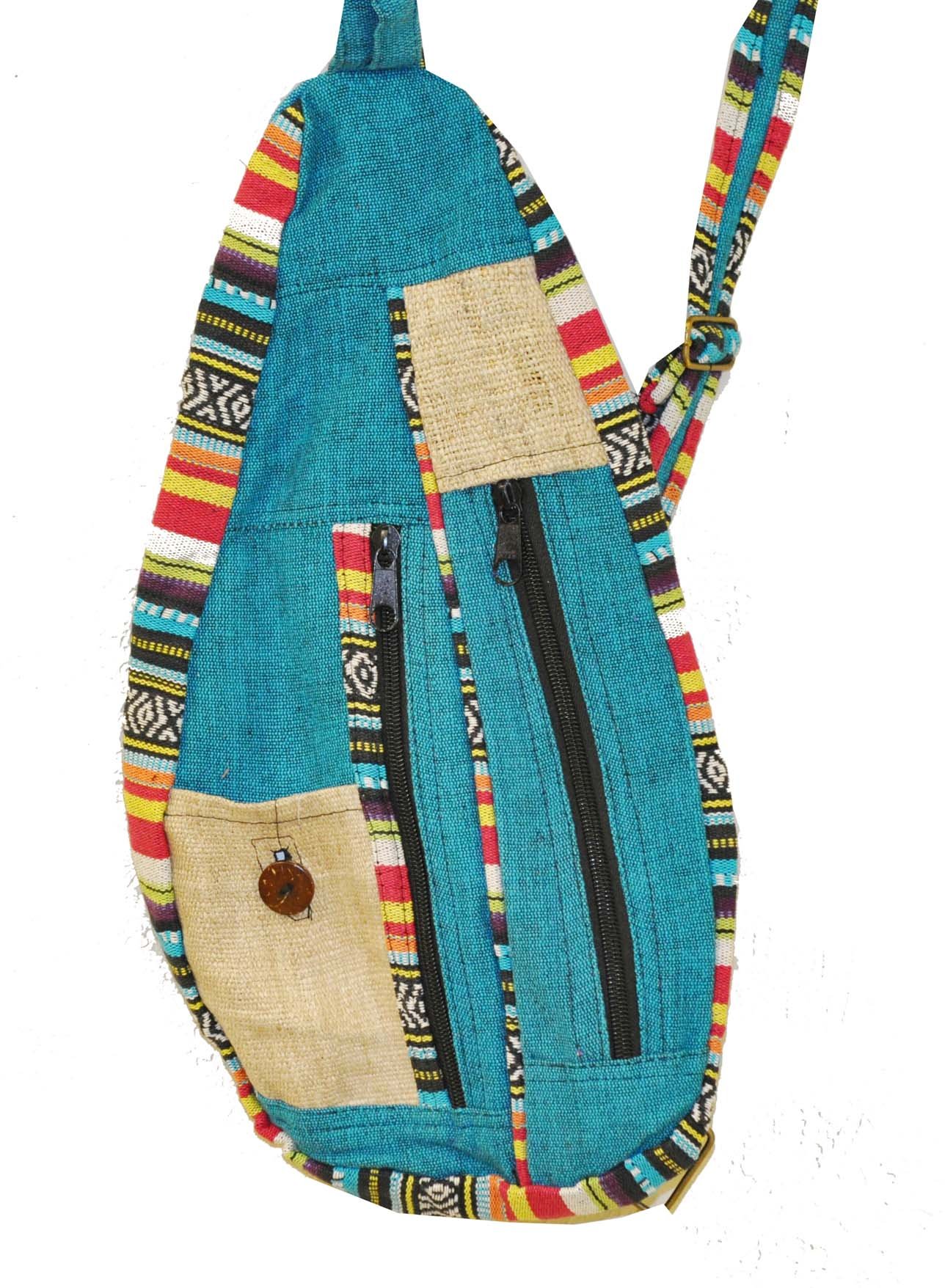 Mandala Crafts Boho Sling Bag for Women Crossbody Purse – Bohemian One Strap Backpack – Hippie Boho Backpack for Men Daypack Turquoise