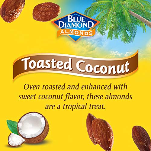 Blue Diamond Almonds Toasted Coconut Flavored Snack Nuts, 14 Oz Resealable Bag (Pack of 1)