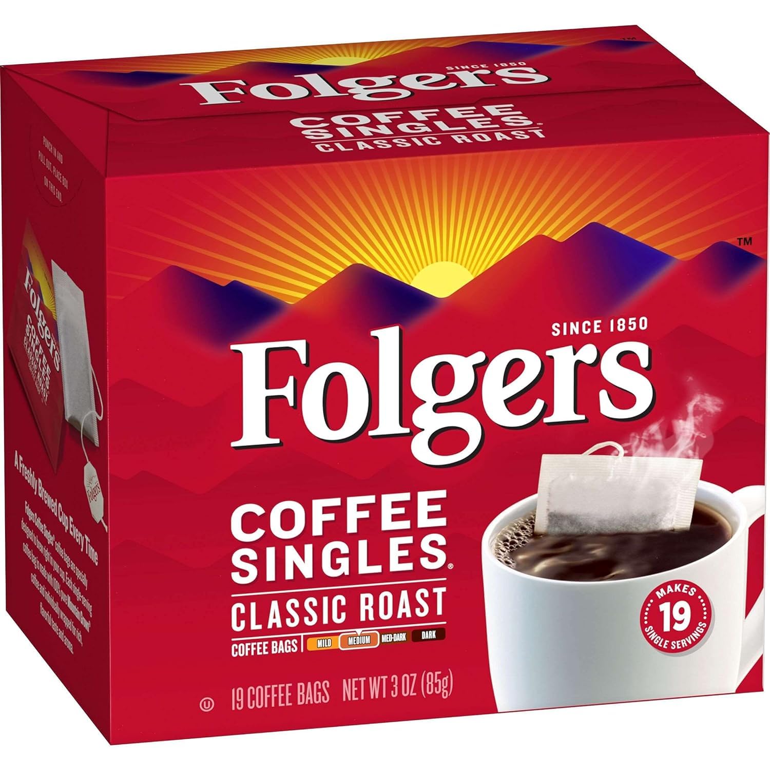 Folgers Coffee Singles (19 per box)