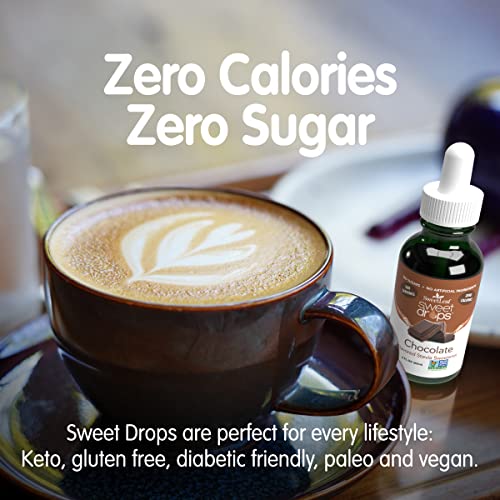 SweetLeaf Sweet Drops Chocolate Liquid Stevia Sweetener - Chocolate Stevia Drops, Zero Calories, Zero Sugar, Non-GMO, Gluten-Free, Keto Friendly, Chocolate Flavor Stevia - 2 Fl Oz