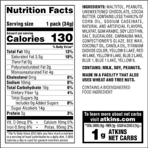 Atkins Endulge Chocolate Peanut Candies, Dessert Favorite, 0g Sugar, 20 Counts