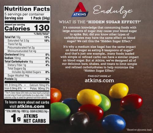 Atkins Endulge Chocolate Peanut Candies, Dessert Favorite, 0g Sugar, 20 Counts