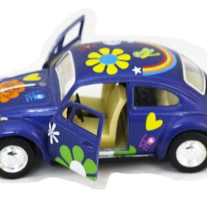 Diecast Cars-Set of 4 Cars: 5 VW Happy Flower Classic Beetle 1/32 Scale, Pull Back n Go Action. by Kinsmart
