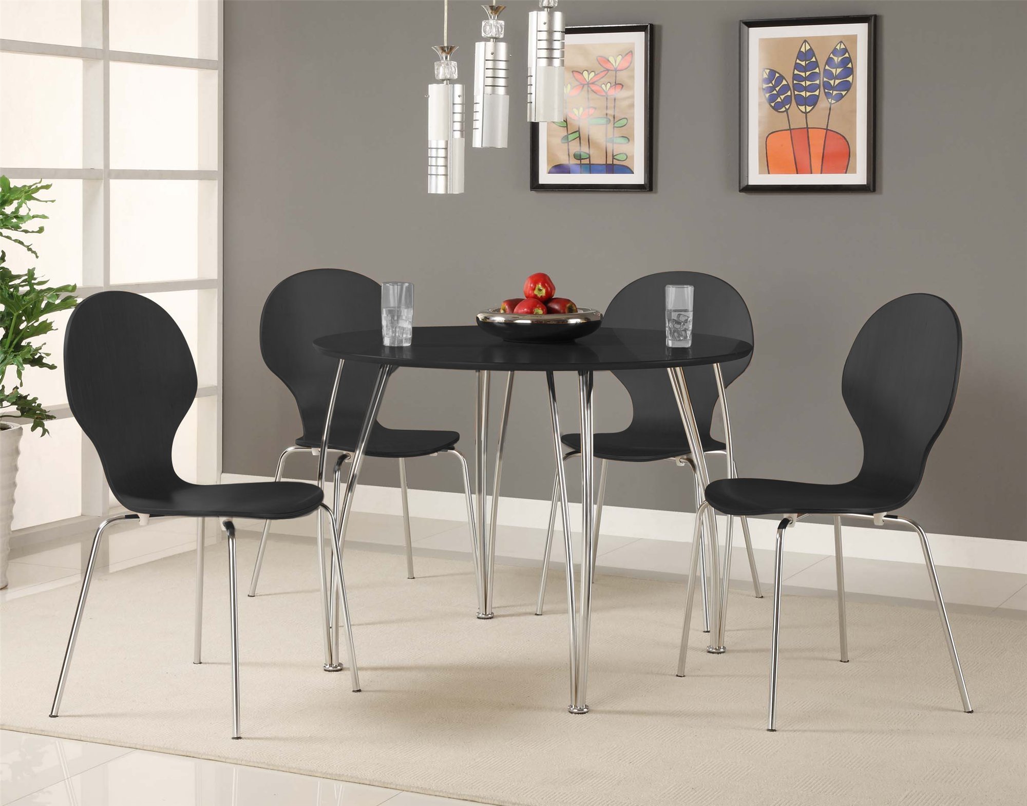 DHP Bentwood Round Dining Table Top, Contemporary Design for your Kitchen, Legs sold separately - Black, Medium