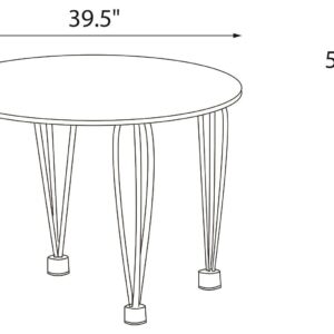 DHP Bentwood Round Dining Table Top, Contemporary Design for your Kitchen, Legs sold separately - Black, Medium