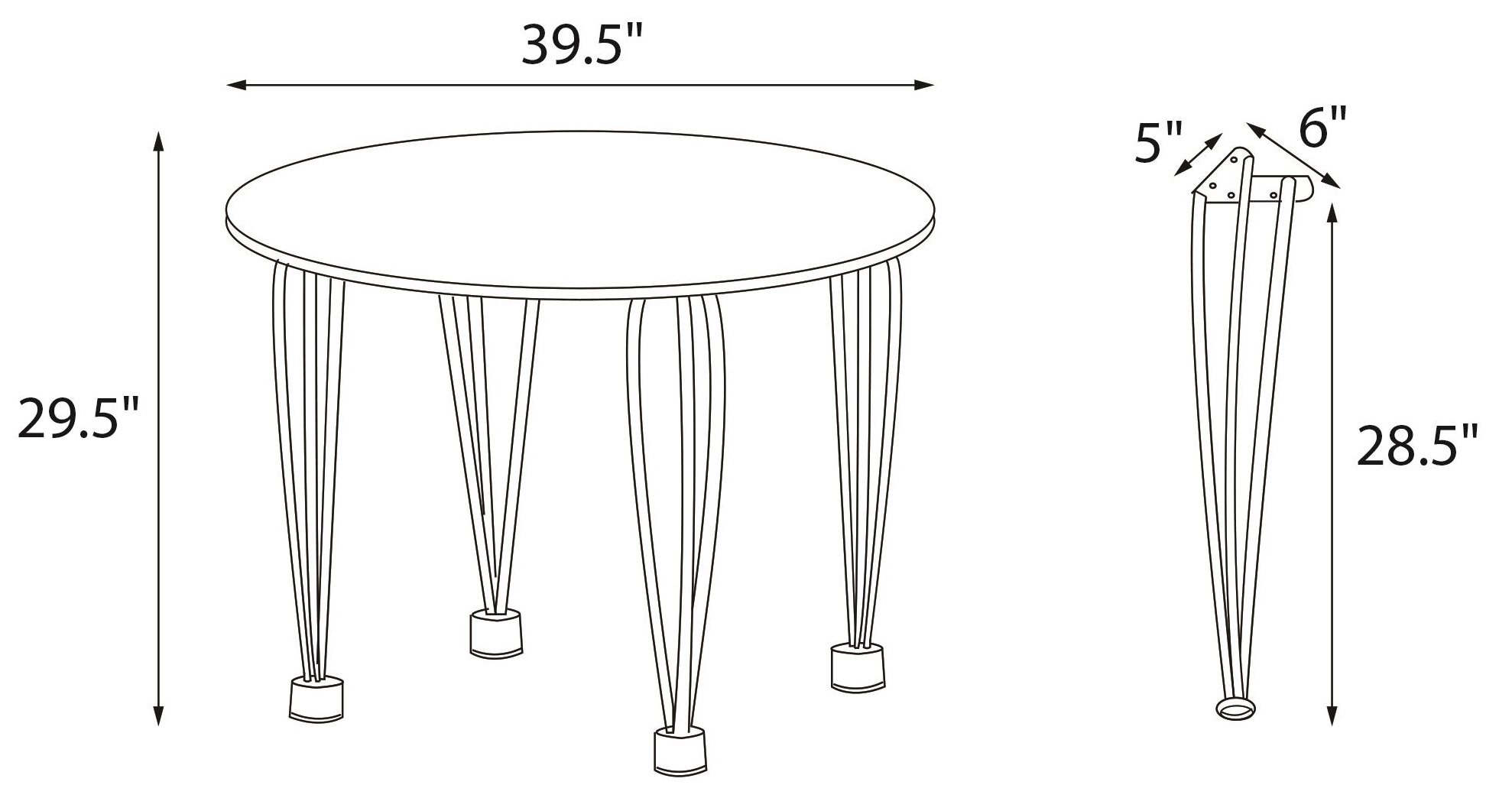 DHP Bentwood Round Dining Table Top, Contemporary Design for your Kitchen, Legs sold separately - Black, Medium