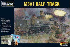 warlord bolt action m3a1 halftrack 1:56 wwii military wargaming plastic model kit, small