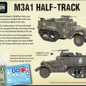 Warlord Bolt Action M3A1 Halftrack 1:56 WWII Military Wargaming Plastic Model Kit, Small