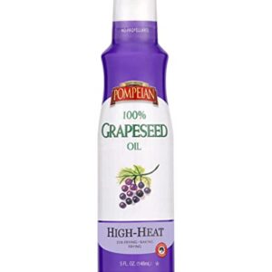 Pompeian 100% Grapeseed Oil Non-Stick Cooking Spray, Perfect for Stir-Frying, Grilling and Sauteing, Naturally Gluten Free, Non-GMO, No Propellants, 5 FL. OZ., Single Bottle