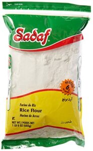 sadaf rice flour 24 oz - pure white rice flour for baking or cooking - kosher, halal - product of usa