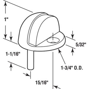 Sentry Supply 658-1024 Door Stop, 1 In. Reach, Cast Brass, Oil Rubbed Bronze Finish, Floor Mount (Single Pack)