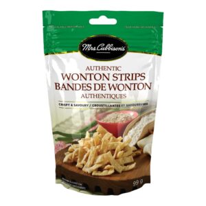 fresh gourmet authentic wonton strips | 1 pound | low carb | crunchy snack and salad topper