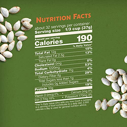 BIGS Simply Salted Homestyle Roast Pumpkin Seeds, Low Carb Lifestyle, 5-oz. Bag (Pack of 12)