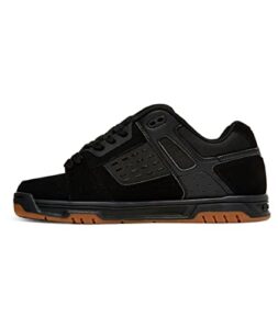 dc men's stag low top skate shoe, black/gum, 11 d us