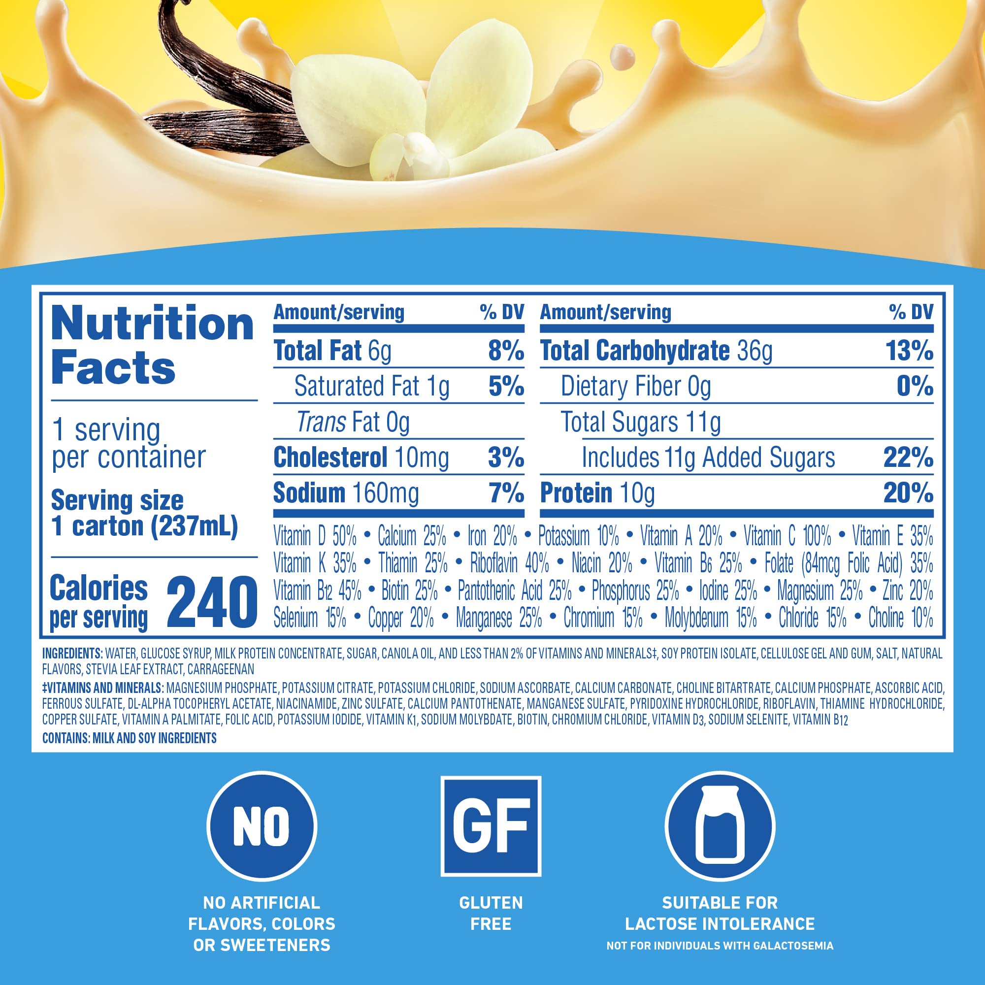 Carnation Breakfast Essentials Complete Nutritional Drink Vanilla 8 oz Bottle 24 Ct