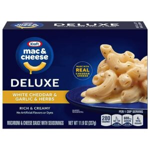 kraft deluxe white cheddar & garlic & herbs macaroni & cheese dinner (11.9 oz box)