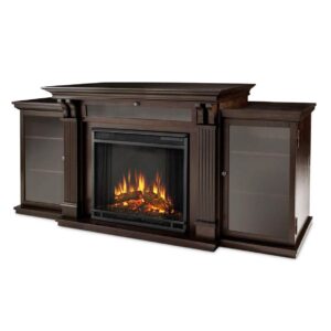 real flame calie electric media fireplace, large, dark walnut
