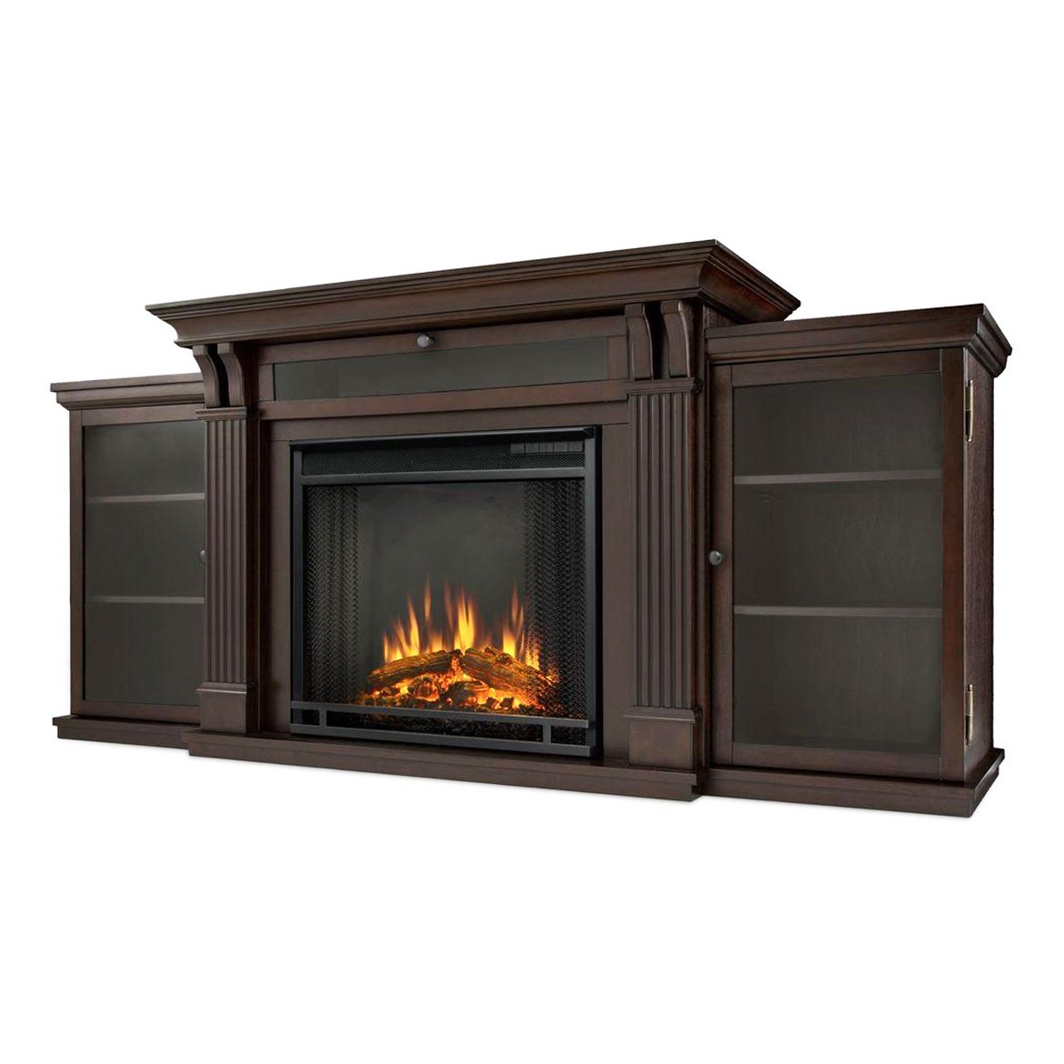 Real Flame Calie Electric Media Fireplace, Large, Dark Walnut