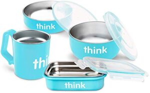 thinkbaby the complete bpa free feeding set, light blue