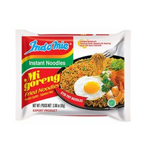indomie mi goreng instant stir fry noodles, halal certified, original flavor, 3 ounce (pack of 30)