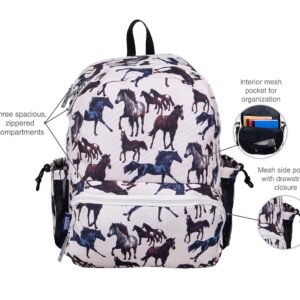 Wildkin 17 Inch Kids Backpack for Boys & Girls, Features Three Zippered Compartment with Interior & Side Pockets Backpacks, Perfect for School & Travel Backpack for Kids (Horse Dreams)