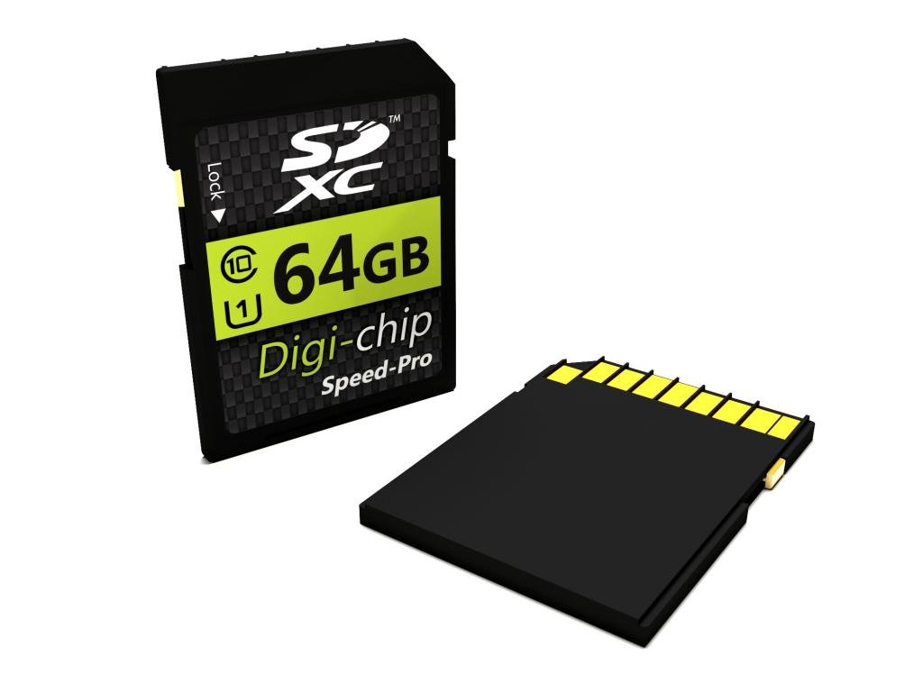 Digi-Chip 64GB Class 10 SDXC Memory Card for Olympus SP-620 UZ, SZ-12, SZ-31MR iHS, SZ-15, SZ-16, SH-50, VH-410, VH-515, Stylus SP-820 UZ, Stylus XZ-10 and Stylus 1 Digital Camera