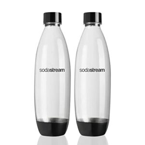 sodastream sparkling water machines bottles 1 twin pack, 2 x 1 litre, black, 2000 millilitre