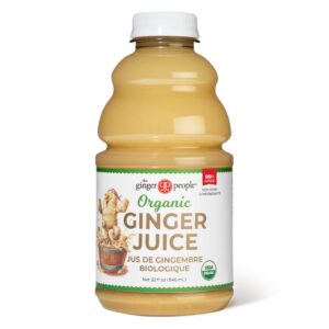 organic ginger juice, 99% pure ginger juice by the ginger people – drug free digestive health, original flavor, premium quality organic ginger juice, 32 fl oz bottle (pack of 1)