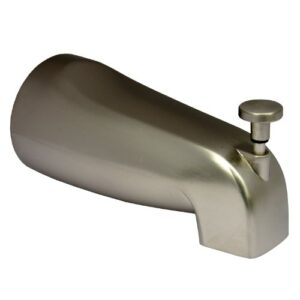 lasco 08-1045 bathtub spout with front lift diverter with 1/2-inch female pipe thread, satin nickel finish