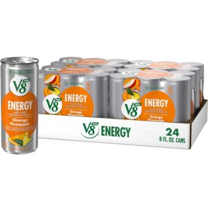 v8 +energy orange pineapple energy drink, 8 fl oz can (4 packs of 6 cans)
