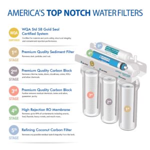 APEC Water Systems ROES-50 Essence Series Top Tier 5-Stage WQA Certified Ultra Safe Reverse Osmosis Drinking Water Filter System