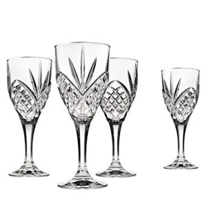 Godinger Wine Glasses, Stemmed Wine Glass Goblets - Dublin Platinum - 9oz, Set of 4