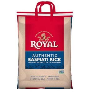 authentic royal basmati white rice, 15 lbs