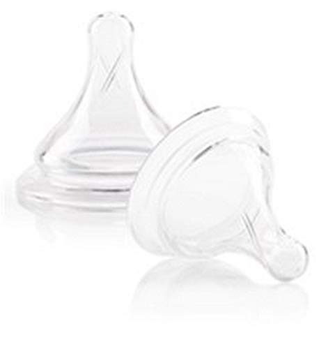 Joovy Boob Nipples with Elongated Shape to Mimic Mom and Available in 5 Flows Including X-Cut Extra Fast Flow for Thicker Foods - Compatible with Joovy Boob Bottle Line (Clear, Stage 1, 2 Count)