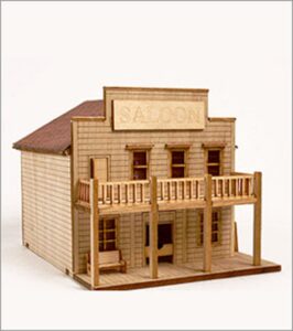 desktop wooden model kit western salong by young modeler