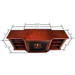 Valmont Media Electric Fireplace in Dark Mahogany by Real Flame