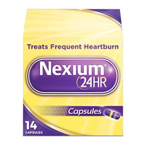 nexium 24hr acid reducer heartburn relief capsules for all-day and all-night protection from frequent heartburn, heartburn medicine with esomeprazole magnesium - 14 count