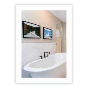 mirrors & marble led bathroom mirror with lights - side lit rectangular mirror for vanity, bedroom or shower - anti fog & wall-mounted - modern home decor (20" wide x 28" tall)